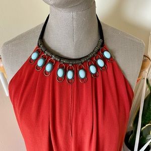 H&M Boho High-Low Red Dress - M